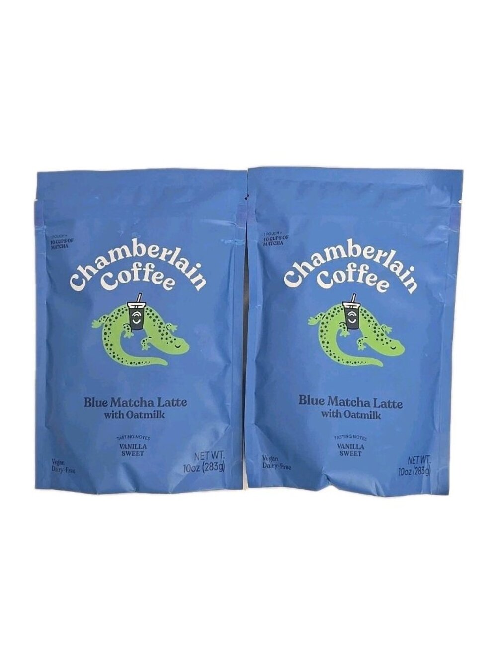 2PK Chamberlain Coffee Blue Matcha Latte W/ Oat Milk 10oz Pouch Vegan Dairy Free